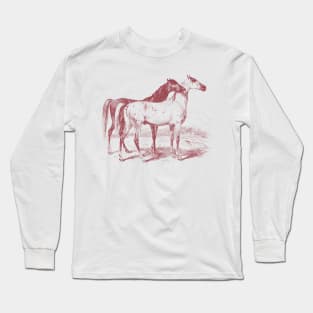 The Love of Horses - Monochrome Illustration Long Sleeve T-Shirt